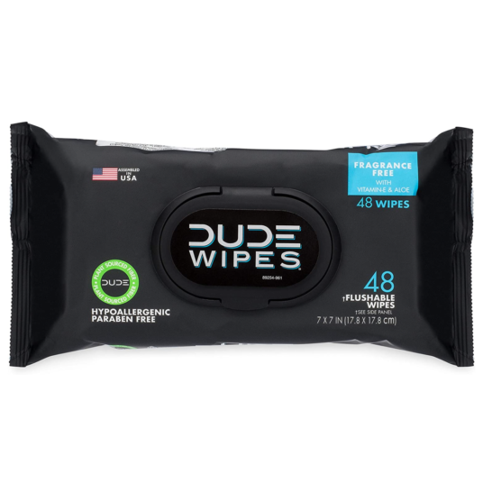 48-count DUDE Wipes flushable wipes from $3 each