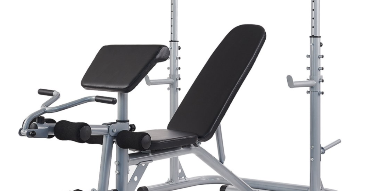 Everyday Essentials multifunctional workout station with squat rack for $130