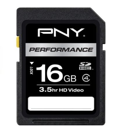 PNY Performance Class 4 SDHC 16GB memory card for $3