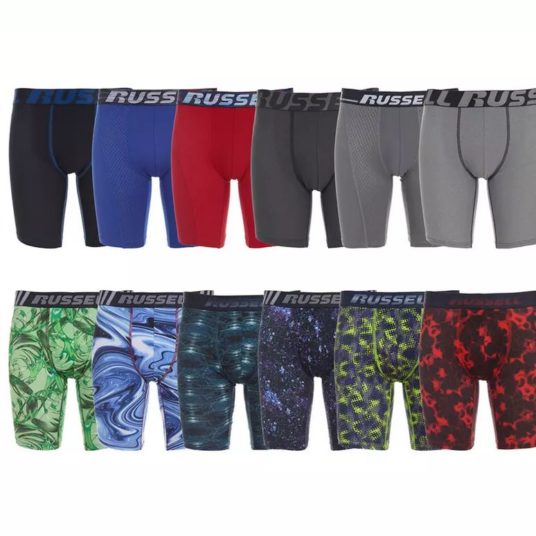 Today only: 12-pack of Russell performance men’s boxer briefs for $26