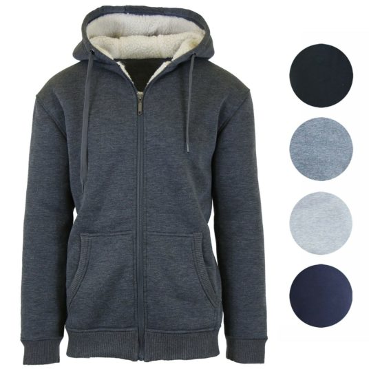 Men’s heavy weight Sherpa fleece-lined hoodie for $20, free shipping