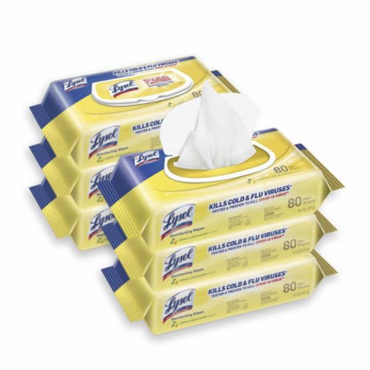 6-pack Lysol disinfectant surface wipes for $13