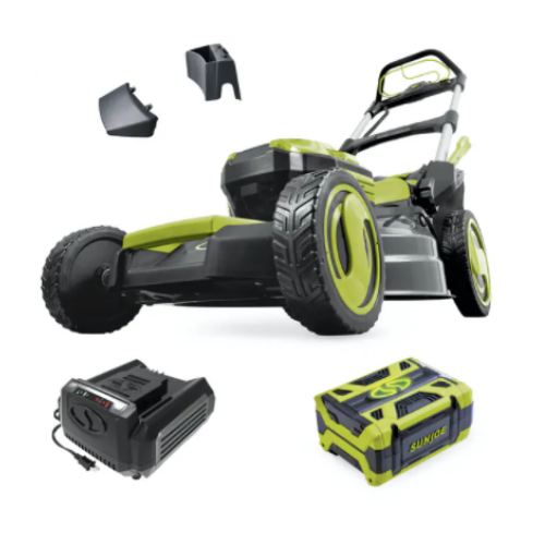 Sun Joe 100-volt iONPRO cordless self-propelled lawn mower kit for $600
