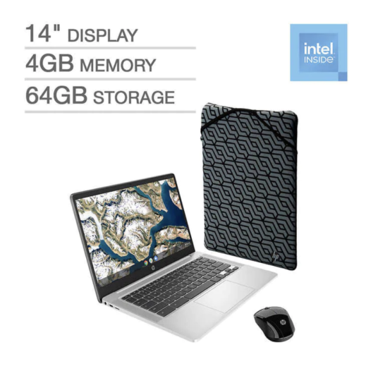 Costco members: 14″ HP 4GB memory, 64GB storage Chromebook bundle for $200