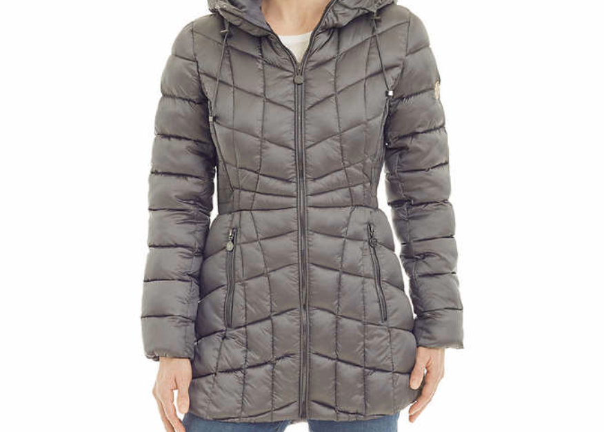 Bernardo ladies’ quilted hooded jacket for $12, free shipping