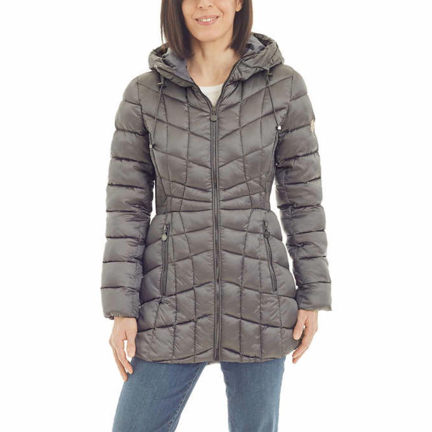 Bernardo ladies' quilted hooded jacket for $12, free shipping - Clark Deals