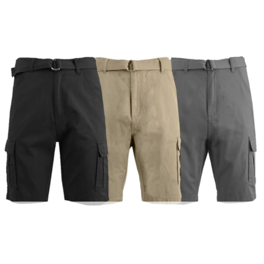 Today only: Galaxy by Harvic men’s belted cotton cargo shorts 3-pack from $25