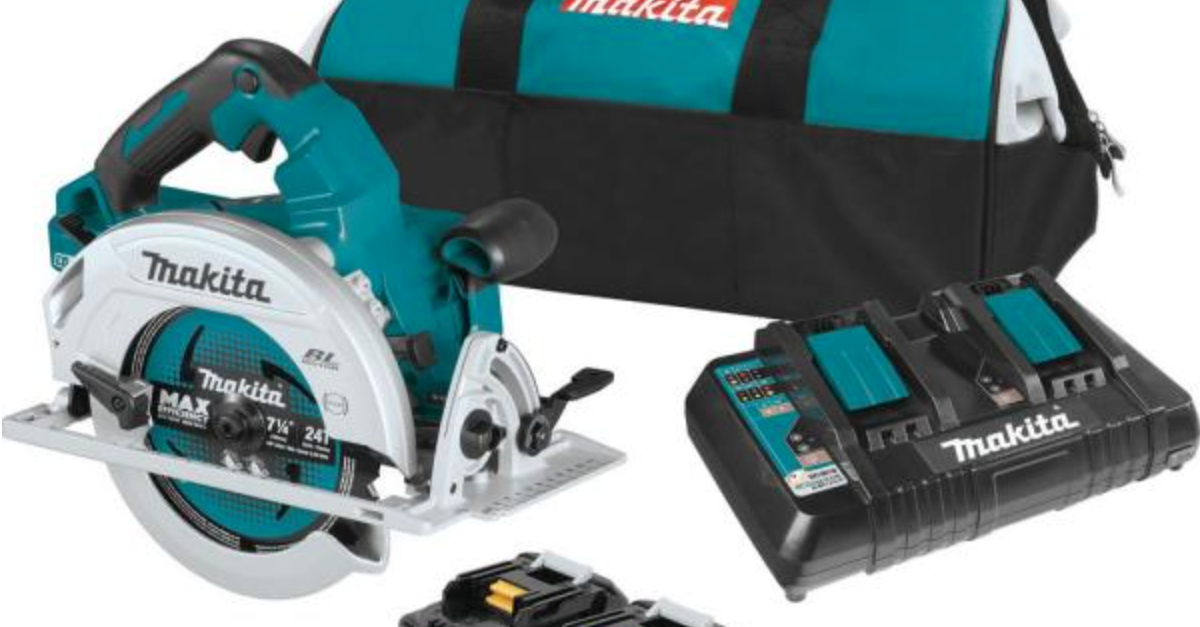 Makita 18-volt X2 LXT lithium-ion brushless cordless 7-1/4 in. circular saw kit for $249