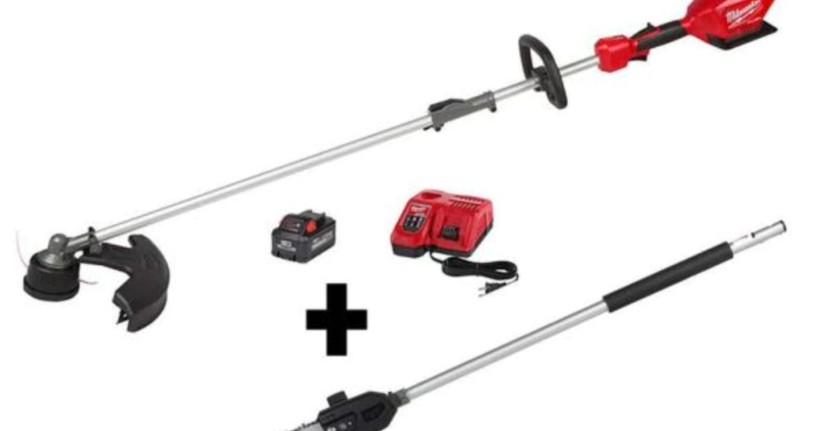 Milwaukee M18 Fuel 18-volt brushless cordless string trimmer with pole saw attachment for $299