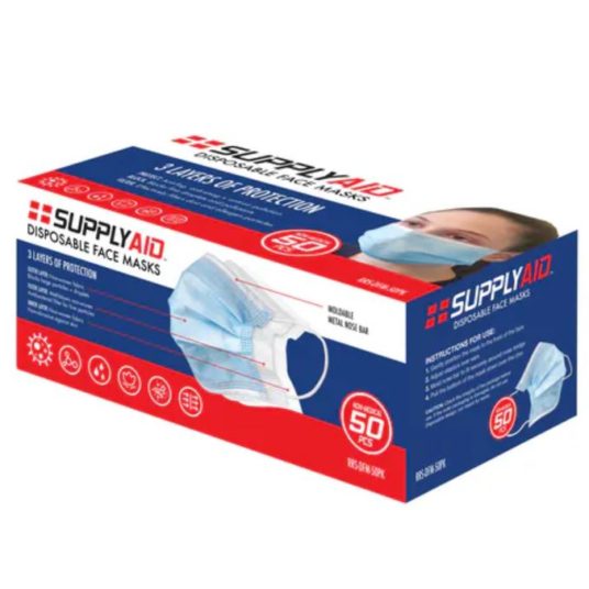 SupplyAid 50-count face masks for $2, free shipping