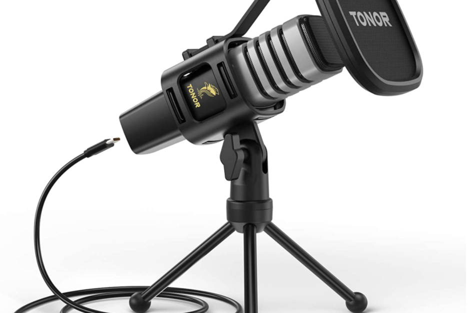 TONOR USB condenser computer microphone with tripod stand for $15