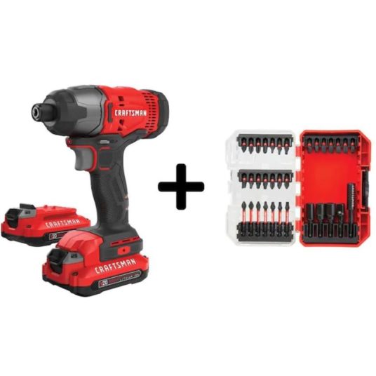 Today only: Craftsman 20V MAX impact driver + FREE 33-piece bit set for $99