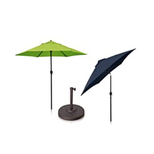Patio umbrellas and bases from $37