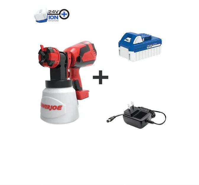 Sun Joe 24-volt iON+ cordless HVLP handheld paint sprayer kit for $50