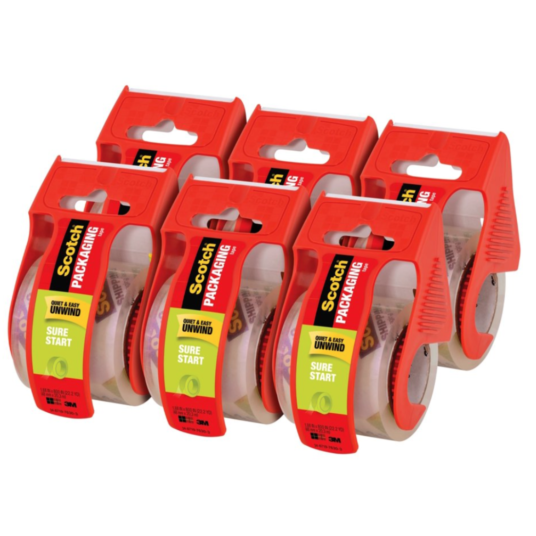 Scotch Sure Start 6-pack shipping tape dispensers for $9