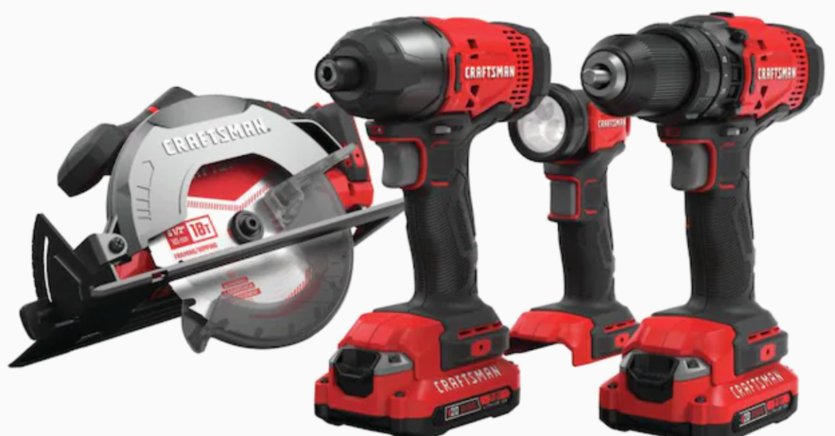 Today only: Buy a Craftsman 4-tool combo kit, get a FREE Craftsman battery