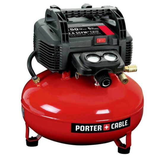 Porter-Cable 0.8 HP 6-gallon oil-free pancake air compressor for $73