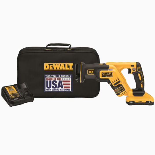 Today only: DEWALT XR 20-Volt Max brushless cordless reciprocating saw with battery and charger for $159