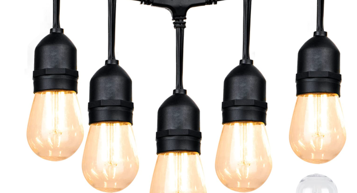 Lightdot outdoor linkable 48-ft. LED heavy-duty string lights for $28
