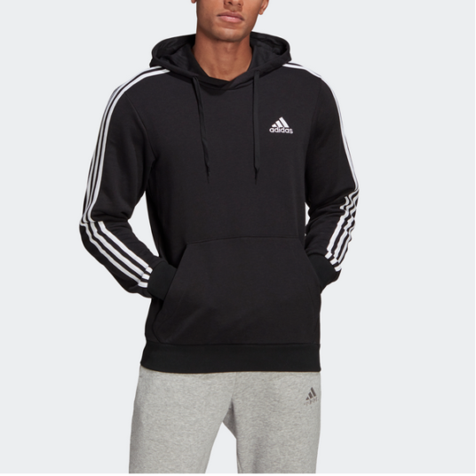 Adidas Essentials 3-stripes men’s hoodie for $24, free shipping