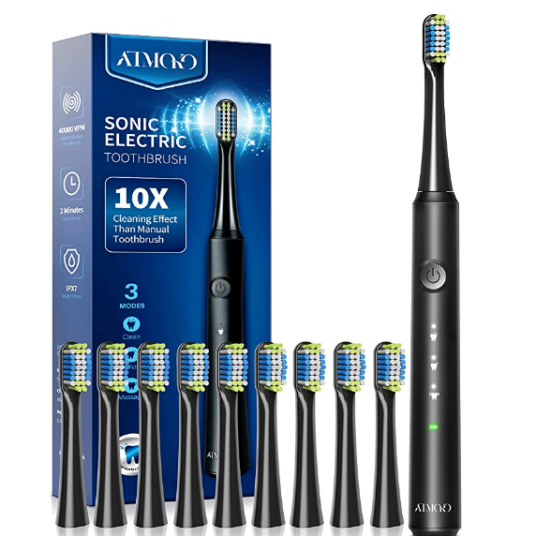 Today only: Atmoko rechargeable electric toothbrush with 10 brush heads for $11