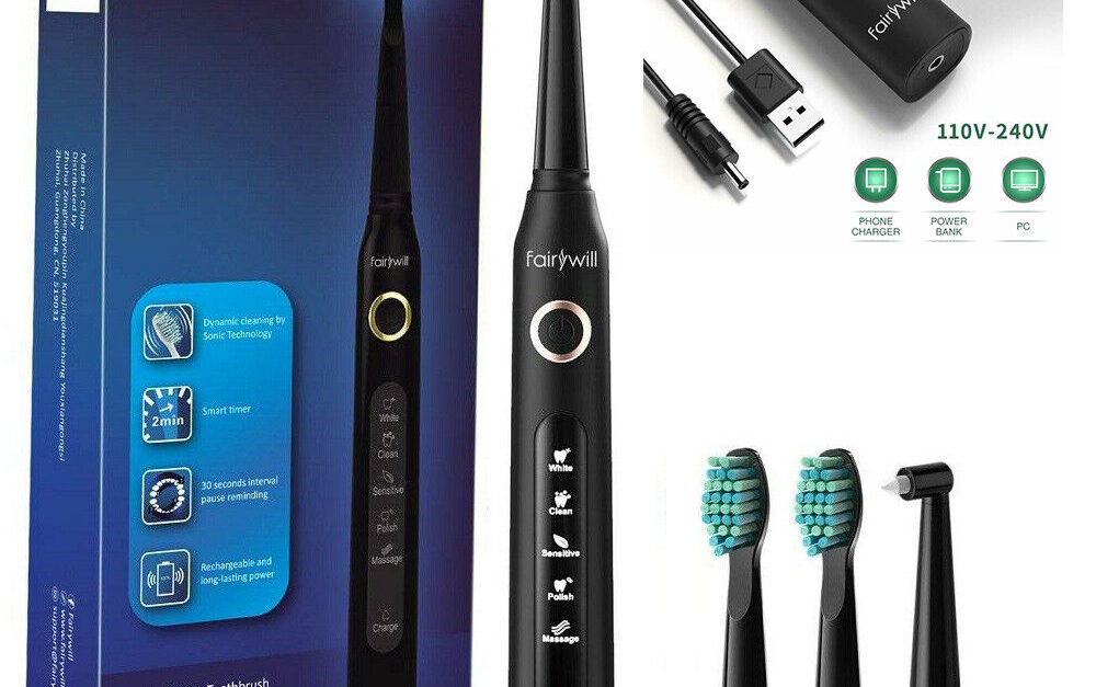 Fairywill rechargeable adult electric toothbrush for $11