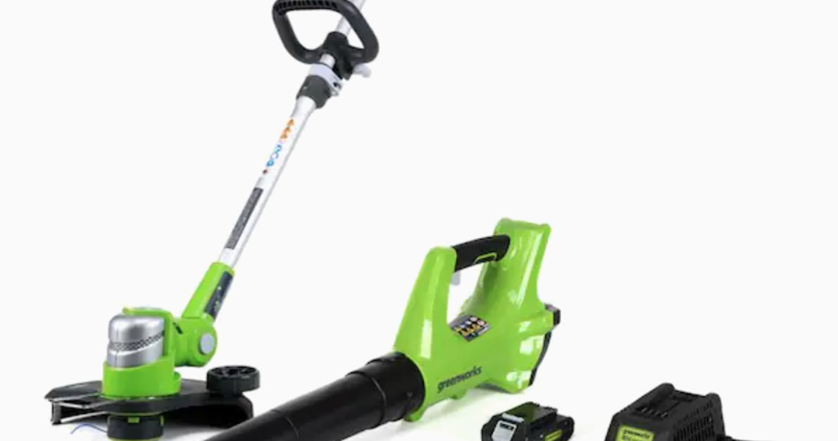 Today only: Greenworks 2-Piece 24-volt cordless power equipment combo kit for $99