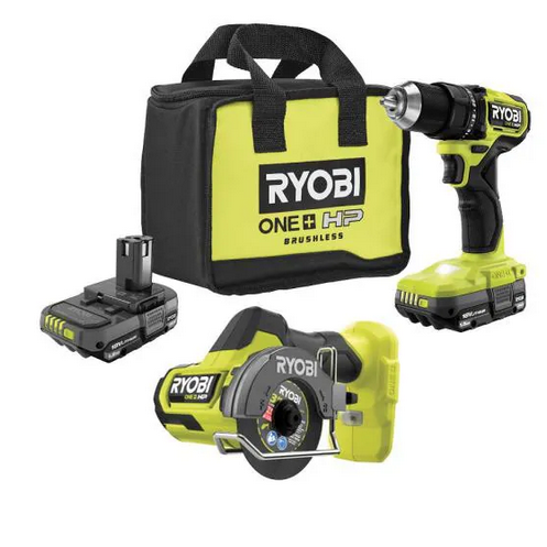 Today only: Ryobi ONE+ HP 18V brushless cordless compact drill/driver with 2 batteries, charger & bag for $199