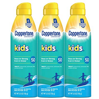 Coppertone kids sunscreen continuous spray 3-pack for $16