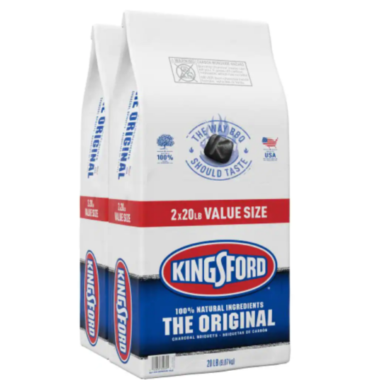 Twin 20-lb bags of Kingsford charcoal briquettes for $18
