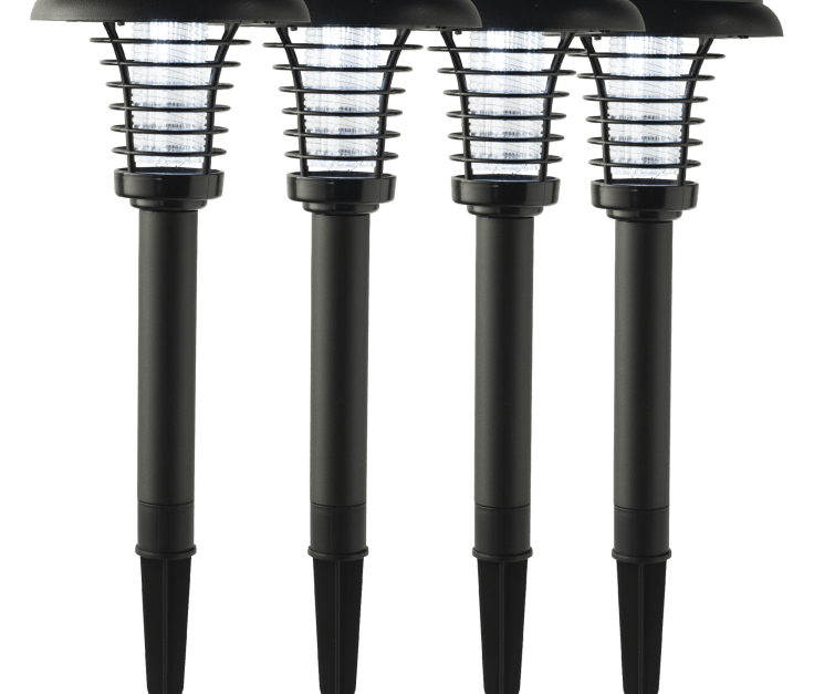 4-pack of Eternal Living solar LED pathway lights with UV bug zapper for $31 shipped