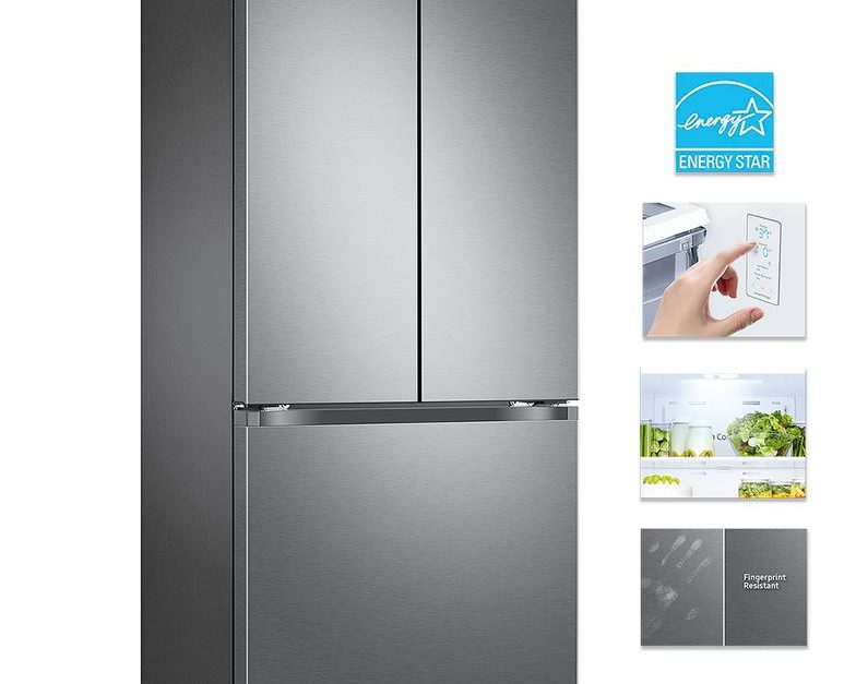 Samsung 18-cu. ft. smart counter-depth 3-door French door refrigerator for $1,169