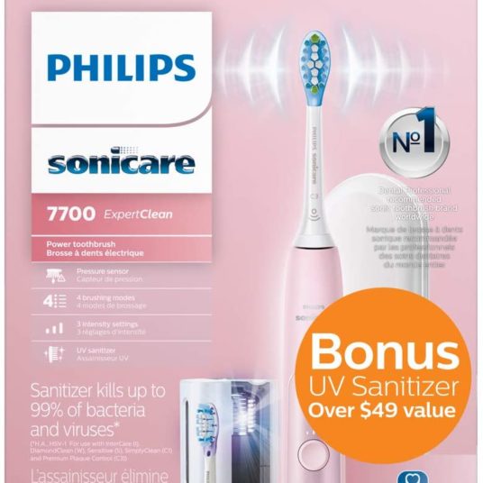 Today only: Philips Sonicare Expertclean 7700 rechargeable electric toothbrush from $100