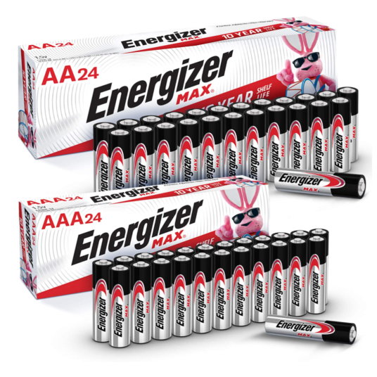 Energizer Max 24-count AA and 24-count AAA batteries for $22