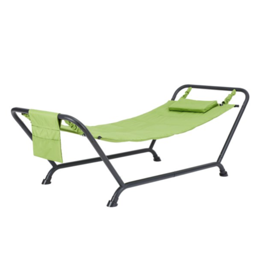 Mainstays Belden Park quilted hammock with stand & pillow for $59