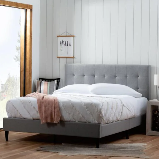 Brookside Tara Gray Stone tufted upholstered platform bed from $135