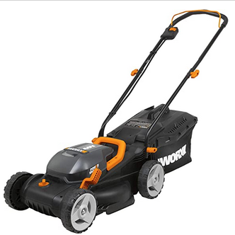 Worx 40V Power Share 14″ electric lawn mower with 2 batteries for $164