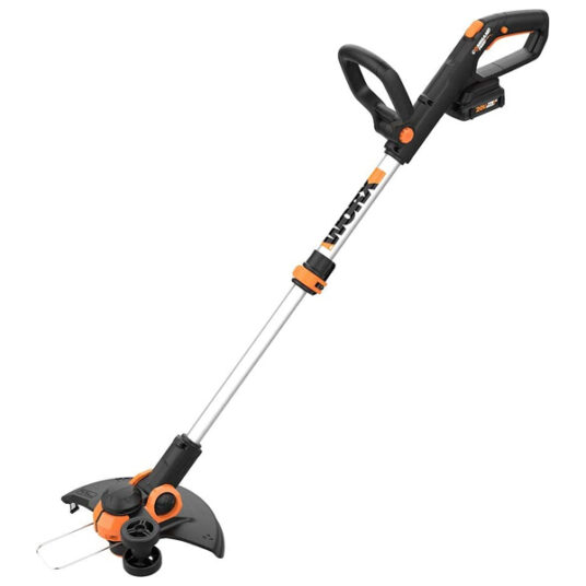 WORX 20V PowerShare cordless string trimmer with 2 batteries for $98