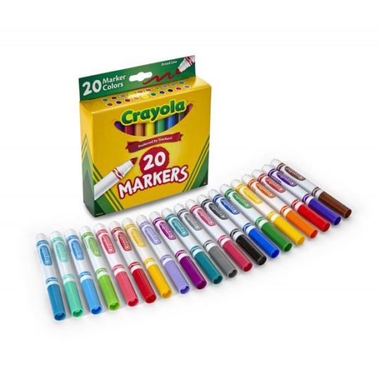 20-count Crayola broad line classic markers for $2