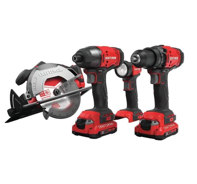 Today only: Craftsman 4-tool 20-volt MAX power tool combo kit with no case for $149