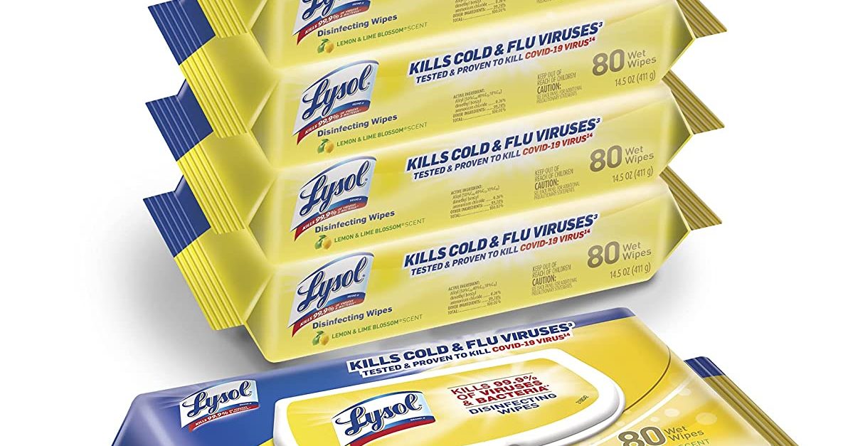 6-pack of 80-count Lysol wipes for $17