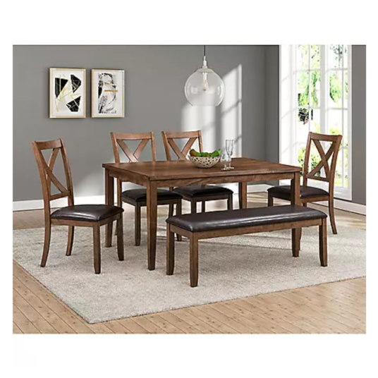 Abbyson Living 6-piece wood dining set with bench for $599