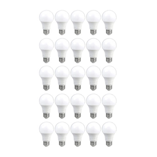AmazonCommercial 25-pack LED A19 light bulbs for $18