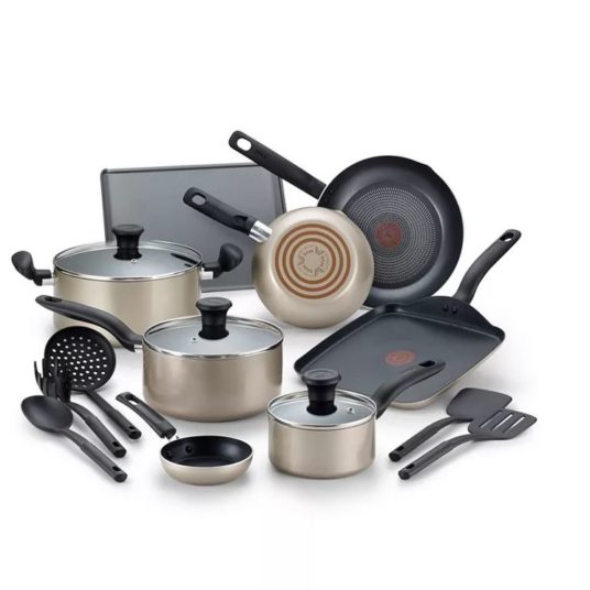 T-Fal Culinaire 16-piece nonstick aluminum cookware set for $60