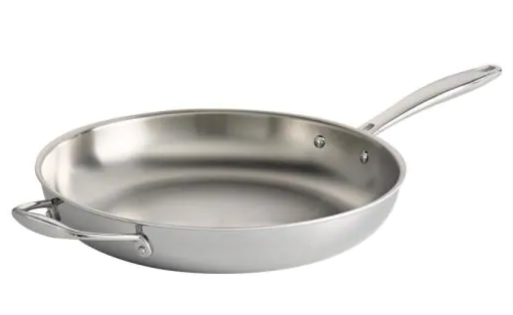 12″ Tramontina stainless steel tri-ply clad fry pan for $33