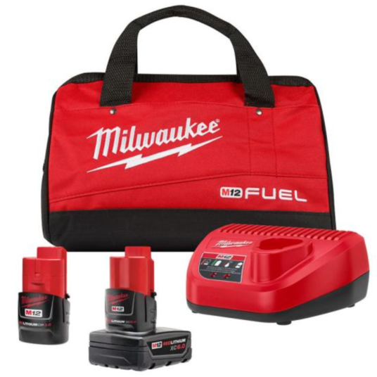 Today only: Milwaukee M12 12-volt lithium-ion starter kit with battery, charger and contractor bag for $89