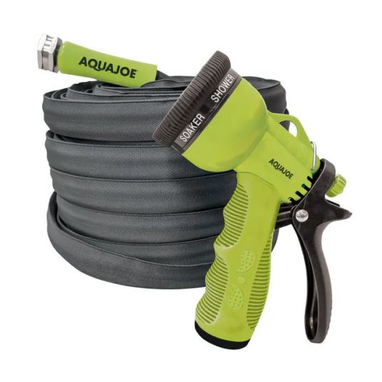 Aqua Joe 75″ ultra-flexible kink-free fiberjacket garden hose for $17