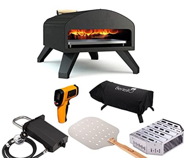 Bertello gas, charcoal & wood fired outdoor pizza oven with accessories for $270