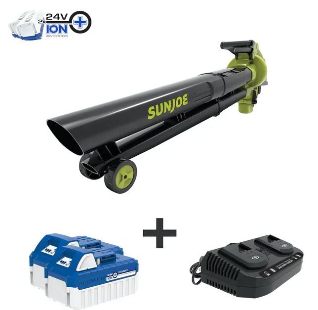 Sun Joe 48-volt iON+ cordless leaf blower vacuum mulcher kit for $110