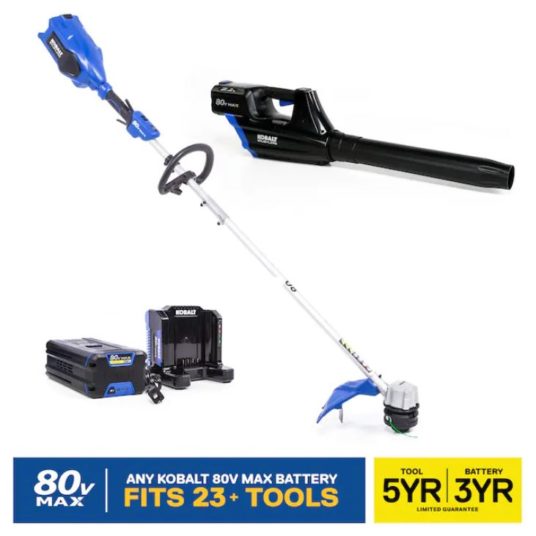 Today only: Kobalt 80V cordless trimmer & blower combo kit for $269